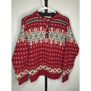 Vtg L.L. Bean Jumper Women SM Sweater Fair Isle Pullover Nordic Knit Snowflake